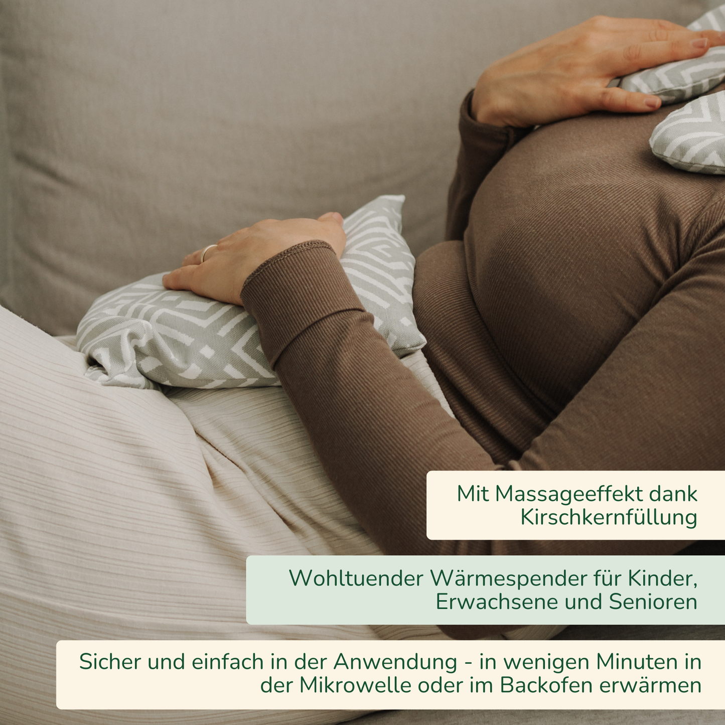 Kirschkern-Kissen 22 x 24 cm in Geschenkbox