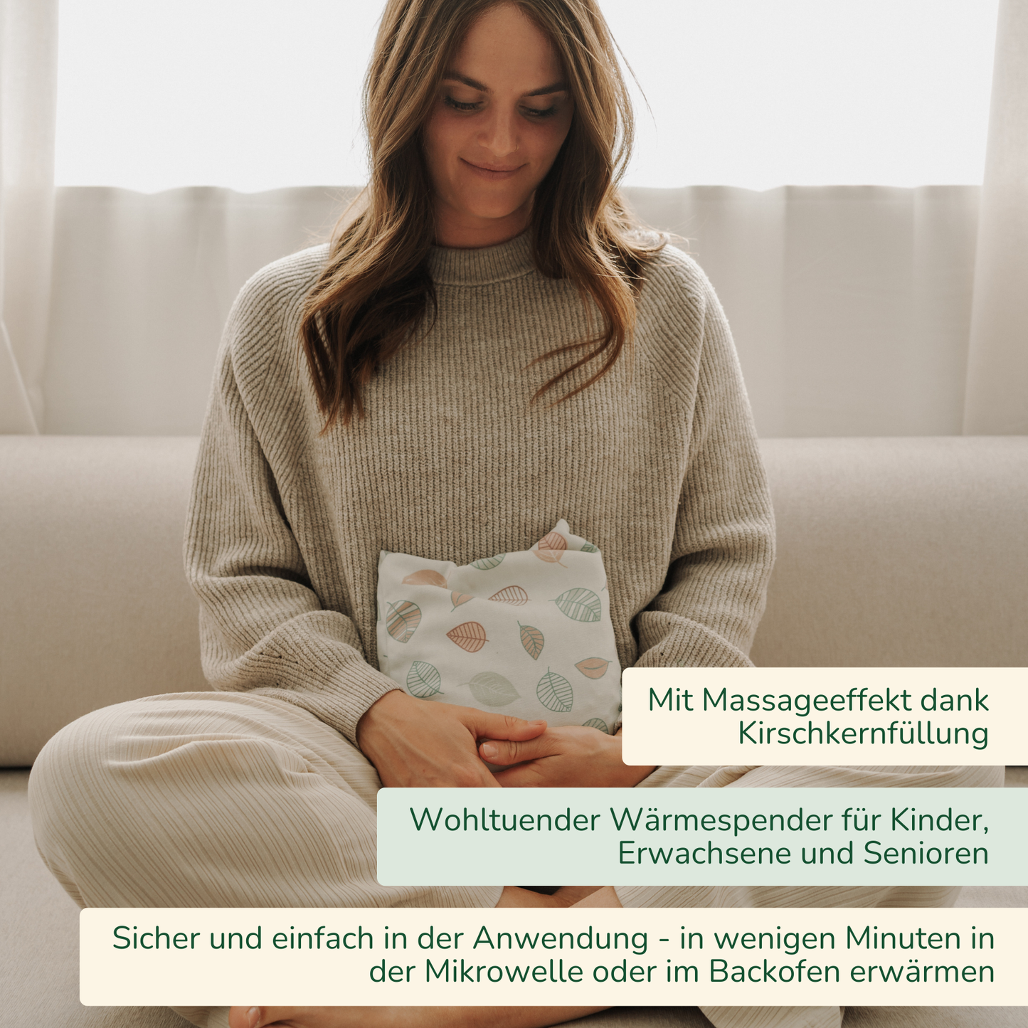 Kirschkern-Kissen 22 x 24 cm in Geschenkbox