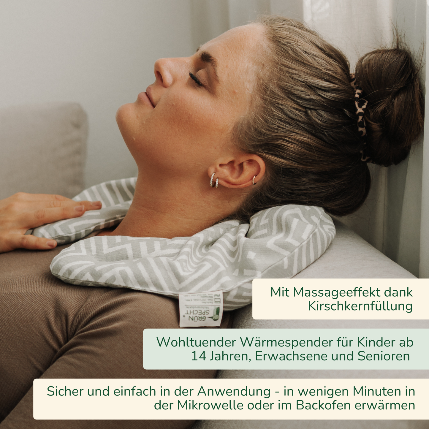 Kirschkern Nackenkissen mit Kragen