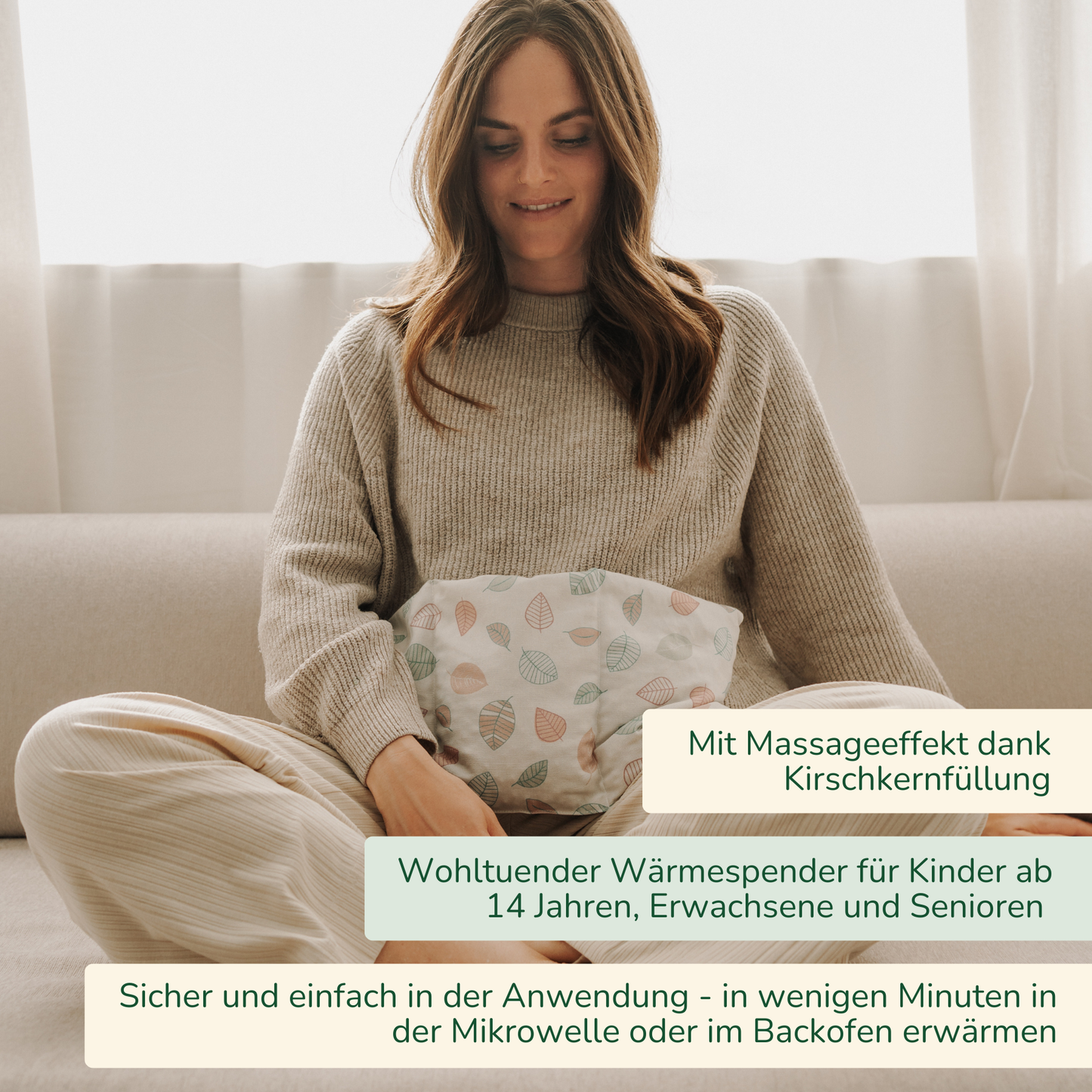 Kirschkern-Wärme-Auflage, 43 x 20 cm, in Geschenkbox