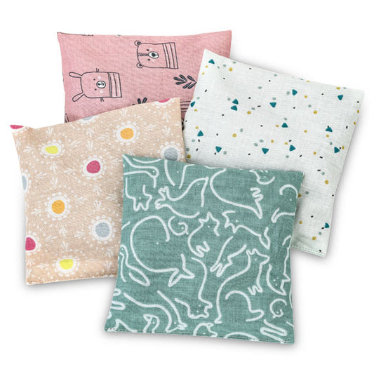 Grape seed pillow 12 x 12 cm, hearts pink