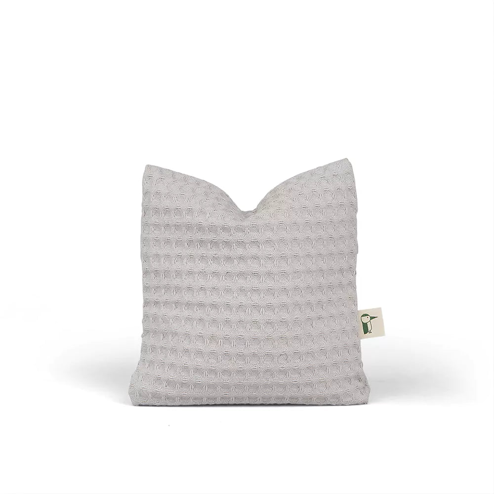 Rapeseed cushion with cover, waffle piqué, grey