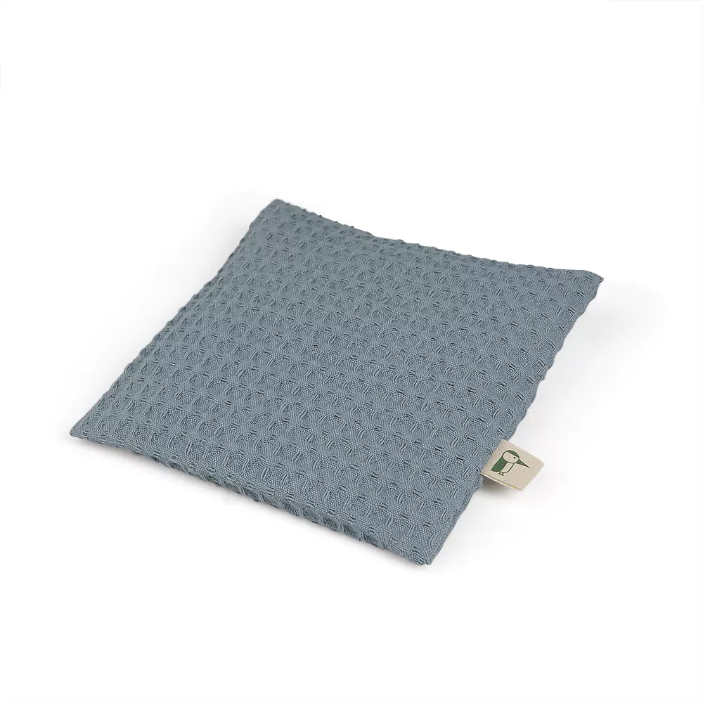 Rapeseed cushion with cover, waffle piqué, grey