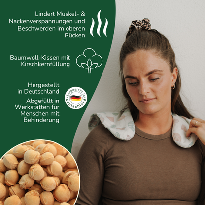 Kirschkern Nackenkissen mit Kragen