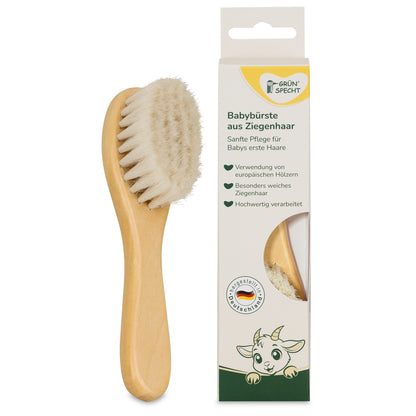 Baby brush made of horse or goat hair