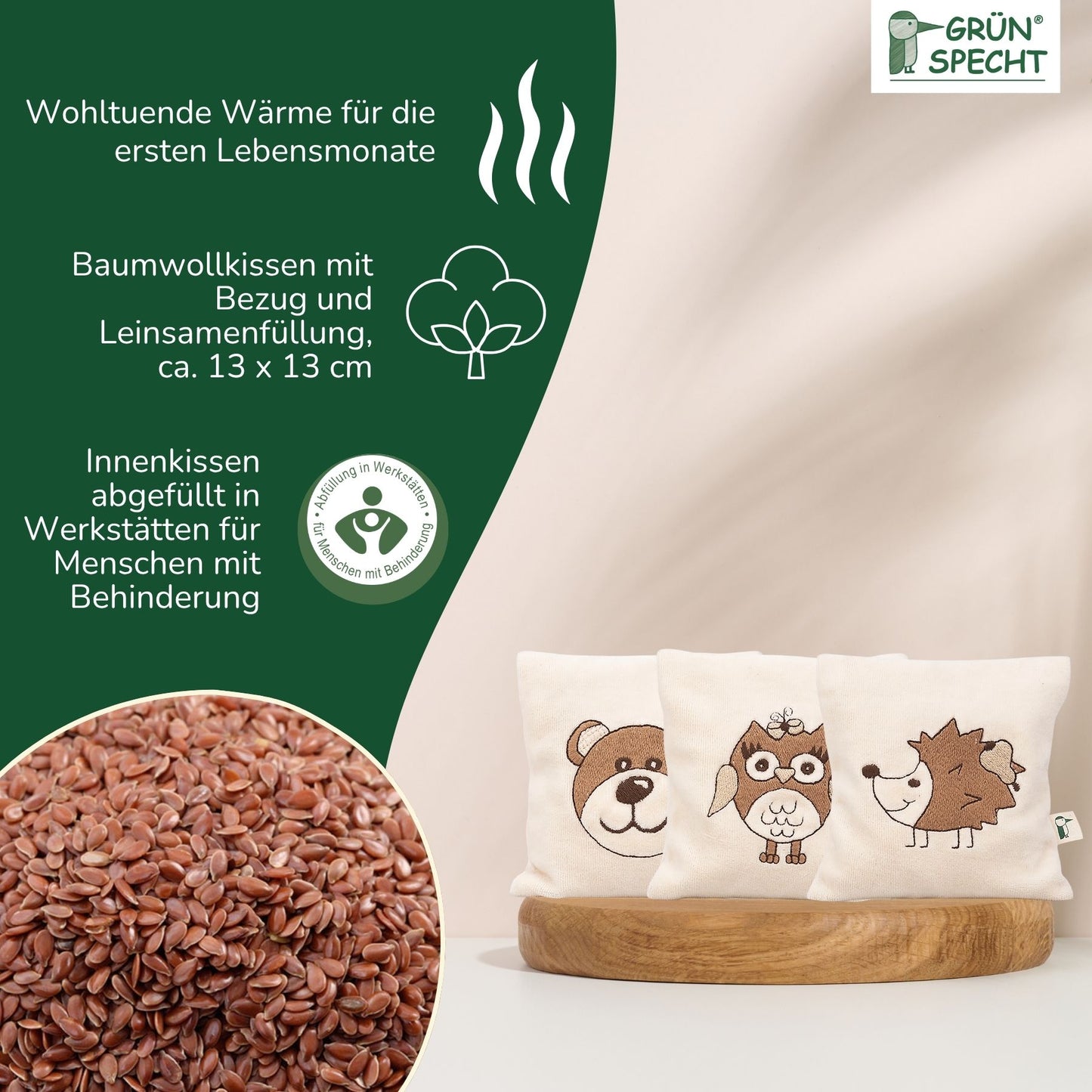 Leinsamen-Kissen für Babys