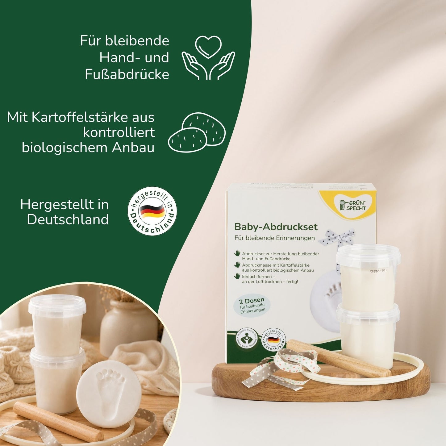 Baby-Abdruckset, 2 Dosen