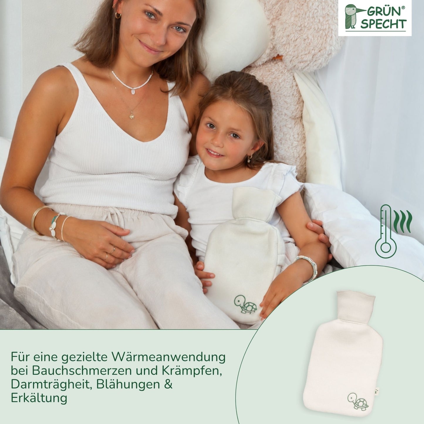 Natural Rubber Hot Water Bottle with Cover