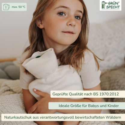 Natural Rubber Hot Water Bottle with Cover