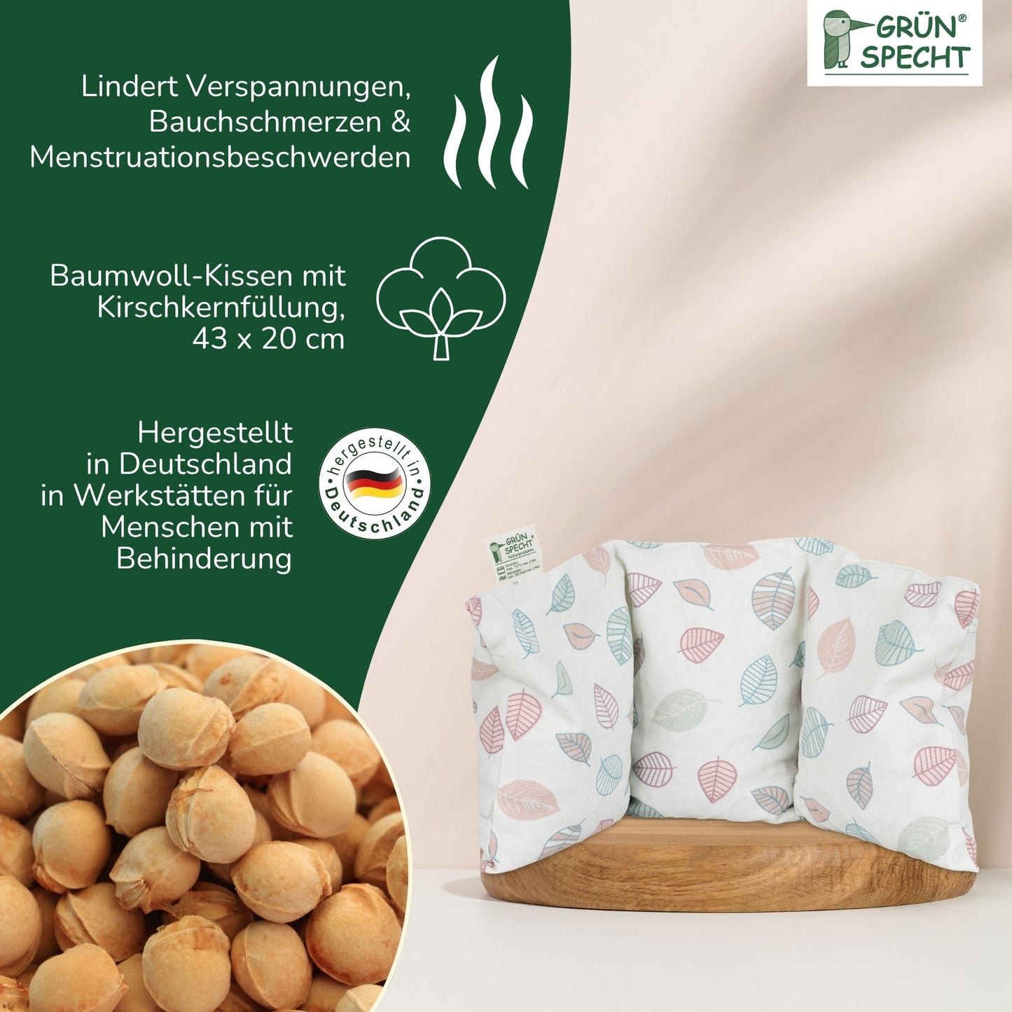 Kirschkern-Wärme-Auflage in Geschenkbox