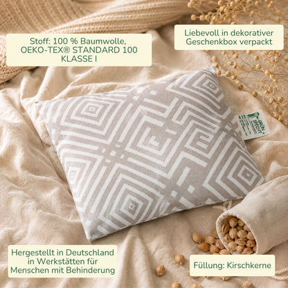 Cherry pit pillow 22 x 24 cm in gift box