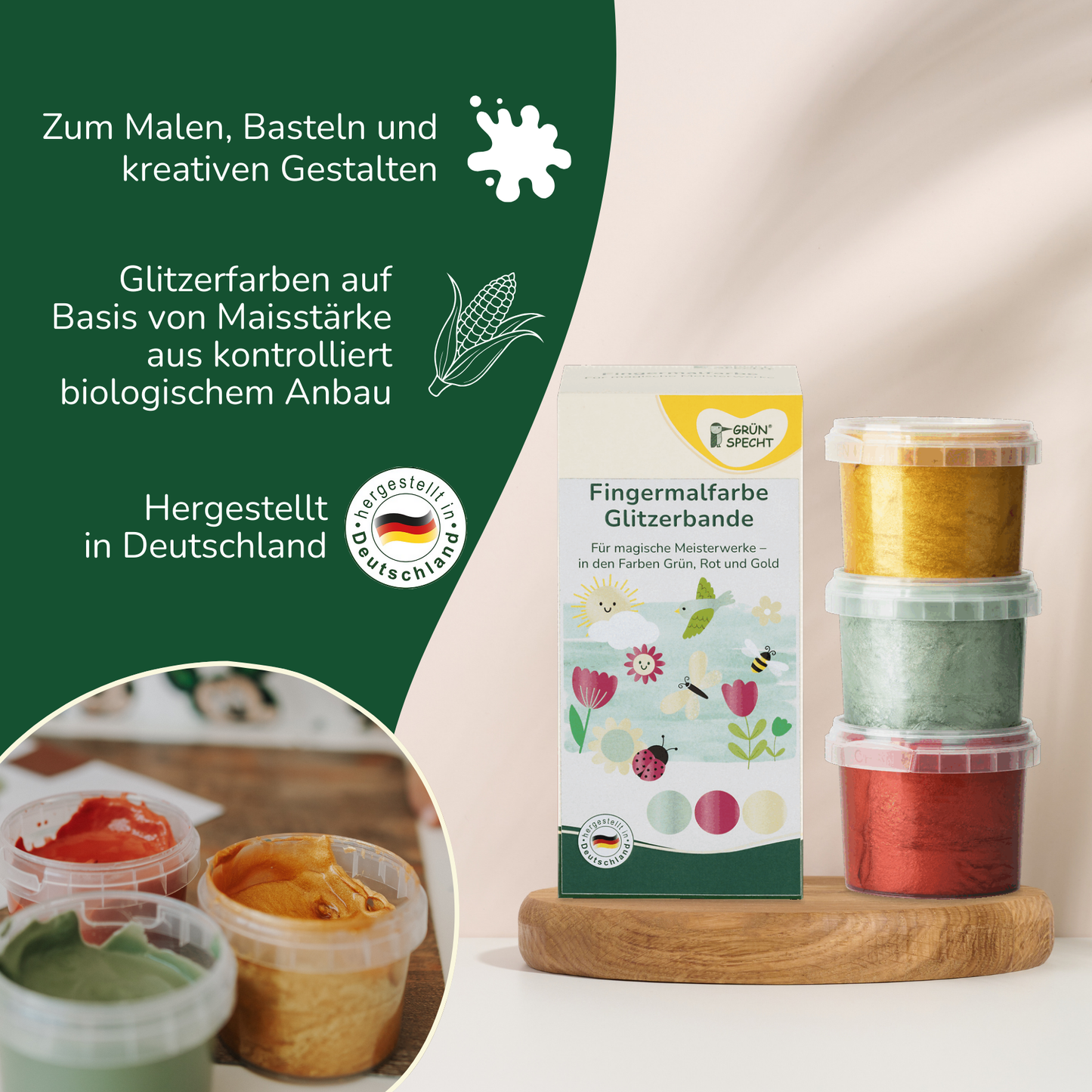 Fingermalfarbe Glitzer