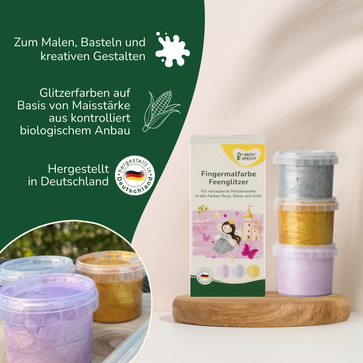 Fingermalfarbe Glitzer