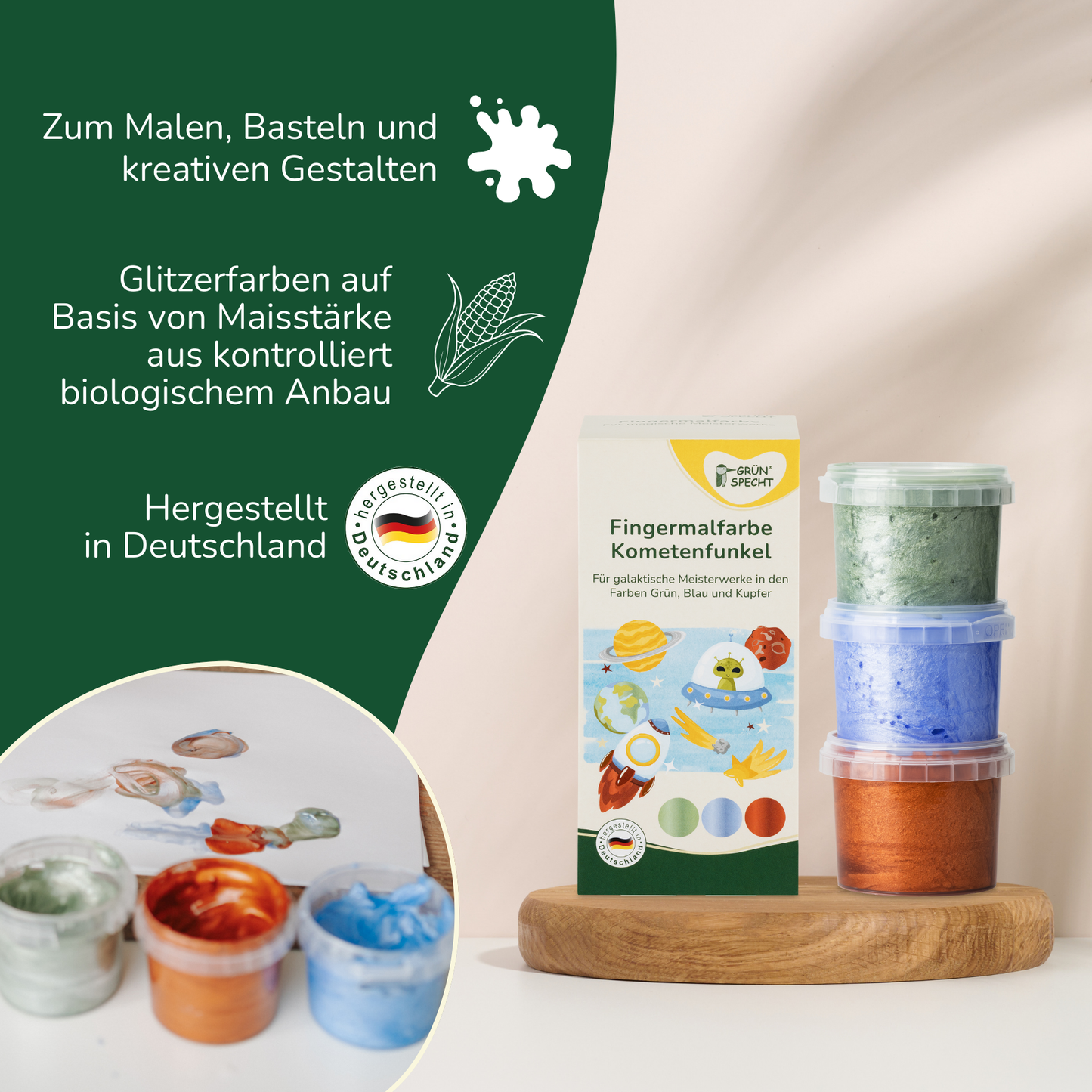 Fingermalfarbe Glitzer