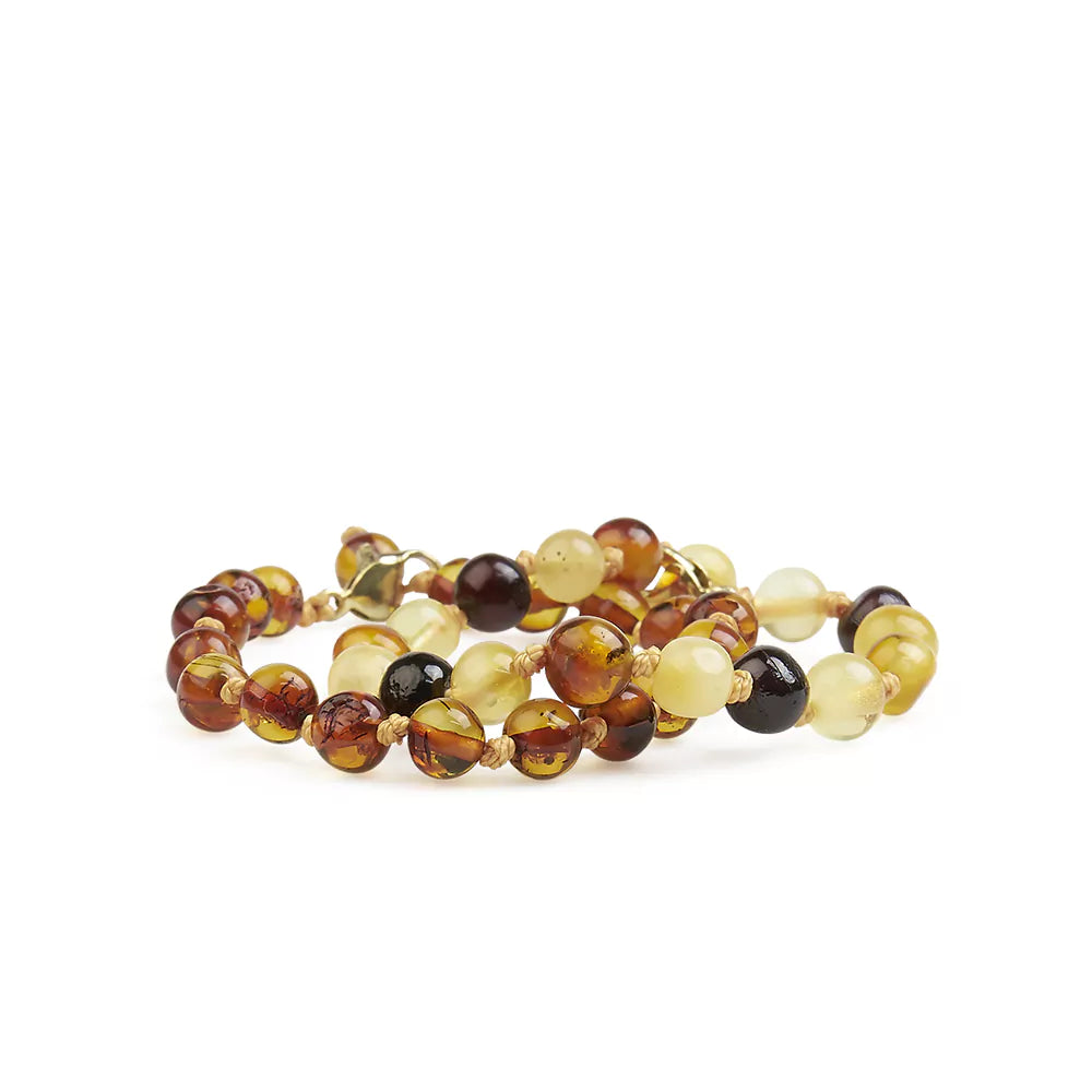 Amber bracelet/anklet, baroque, multi