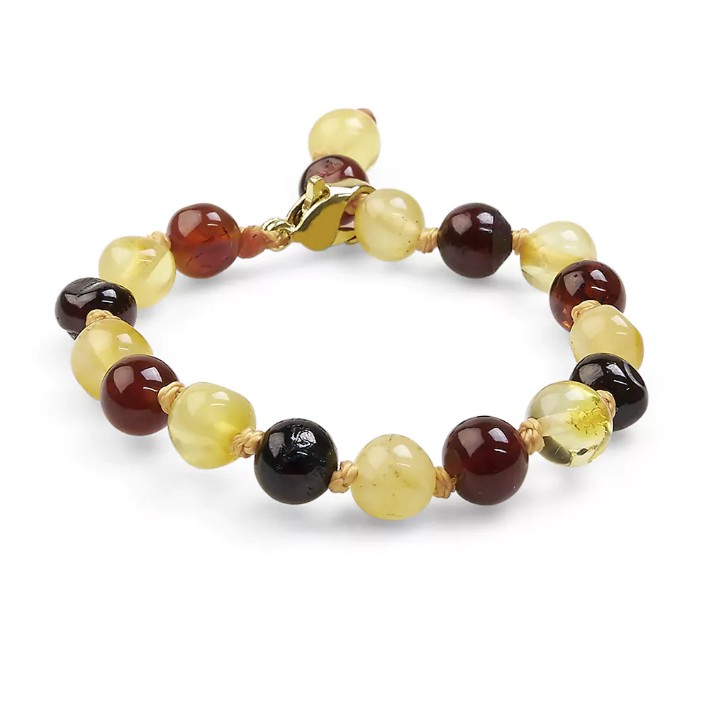 Amber bracelet/anklet, baroque, multi