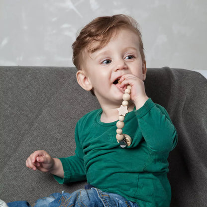 Wooden pacifier chain, with loop