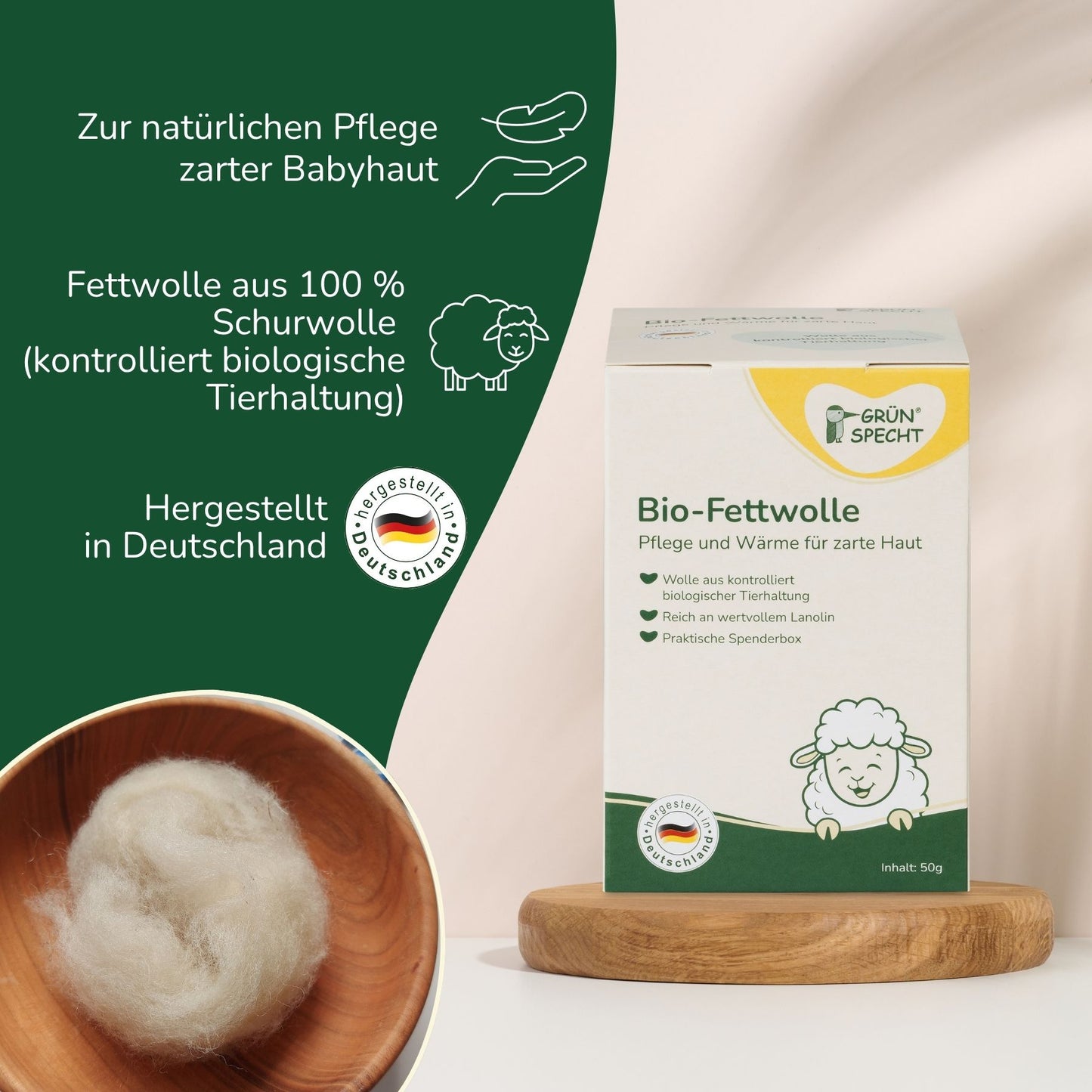 Bio-Fettwolle, 50 g