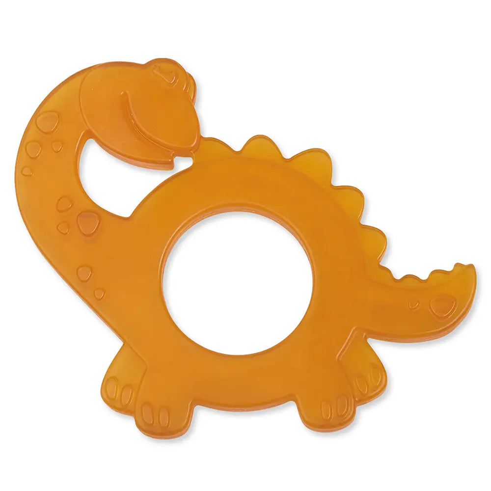 Organic teething ring, natural rubber, dinosaur