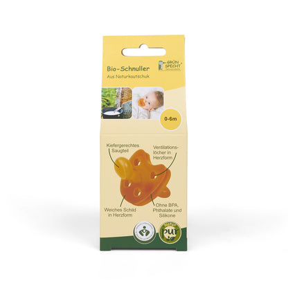 Organic pacifier, natural rubber, 0-6 m