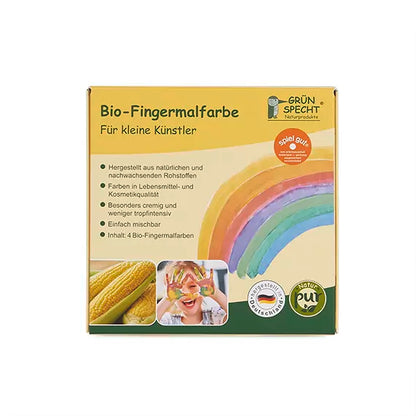 Organic finger paint yellow, red, blue, green