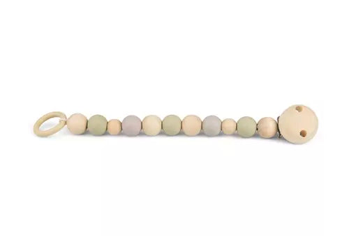 Pacifier chain with rubber + wooden beads summer