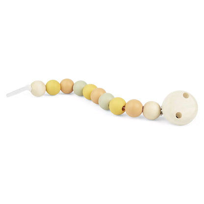 Pacifier chain with rubber + wooden beads summer