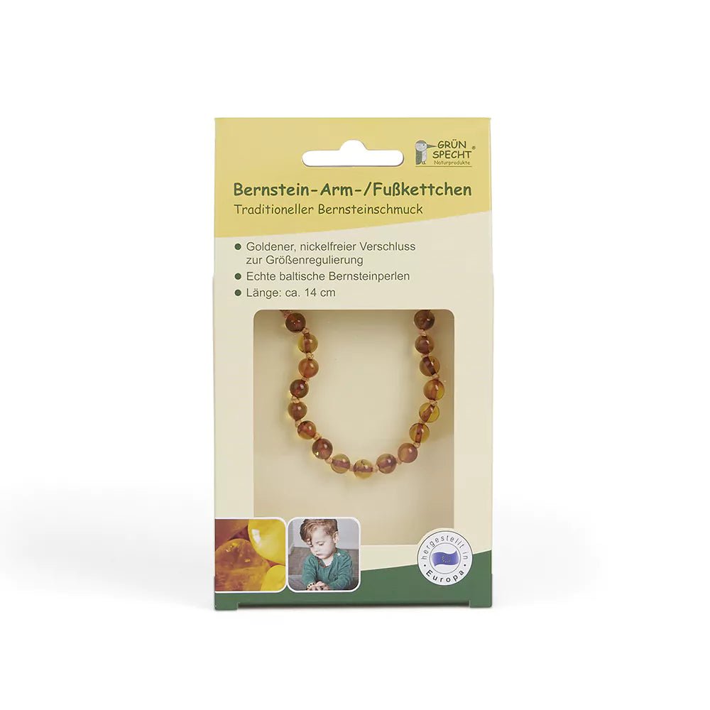 Bernstein - Arm - /Fußkettchen Barock, cognac - 503-V1 - GRÜNSPECHT Naturprodukte