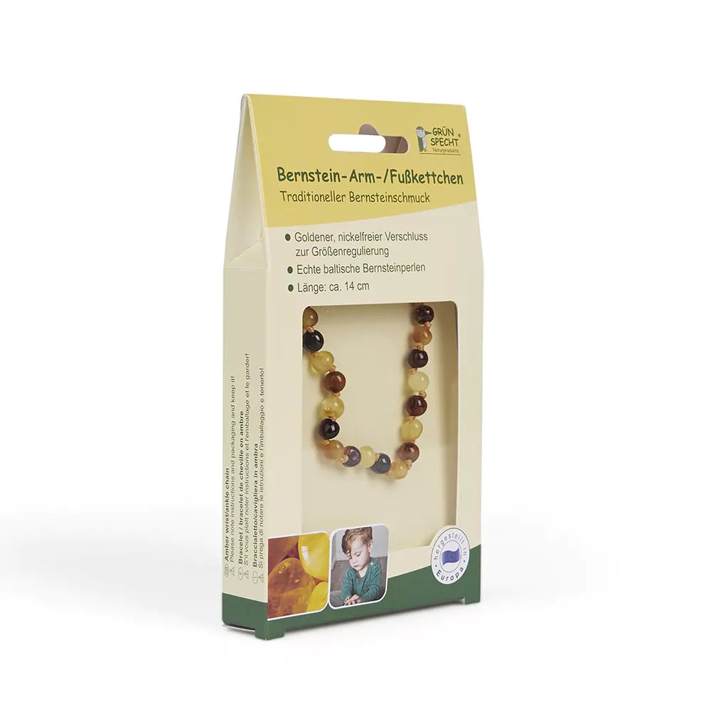 Bernstein - Arm - /Fußkettchen, Barock, multi - 503-V2 - GRÜNSPECHT Naturprodukte