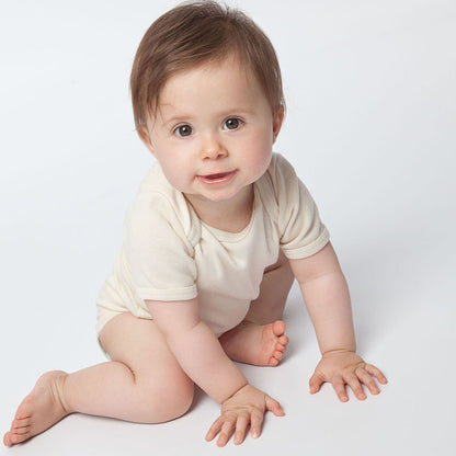 Bio - Babybody, kurzarm, natur - 621-V1 - GRÜNSPECHT Naturprodukte