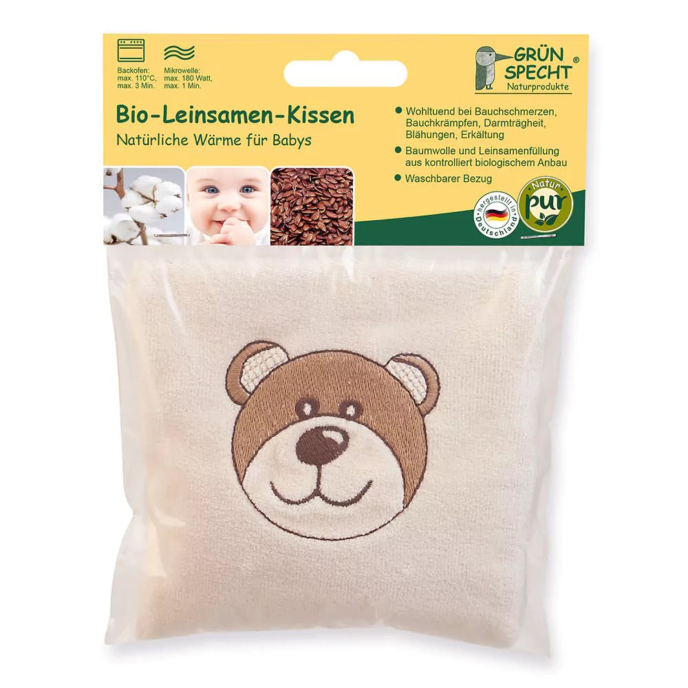 Bio - Leinsamen - Kissen für Babys mit Bezug - 603-V1 - GRÜNSPECHT Naturprodukte