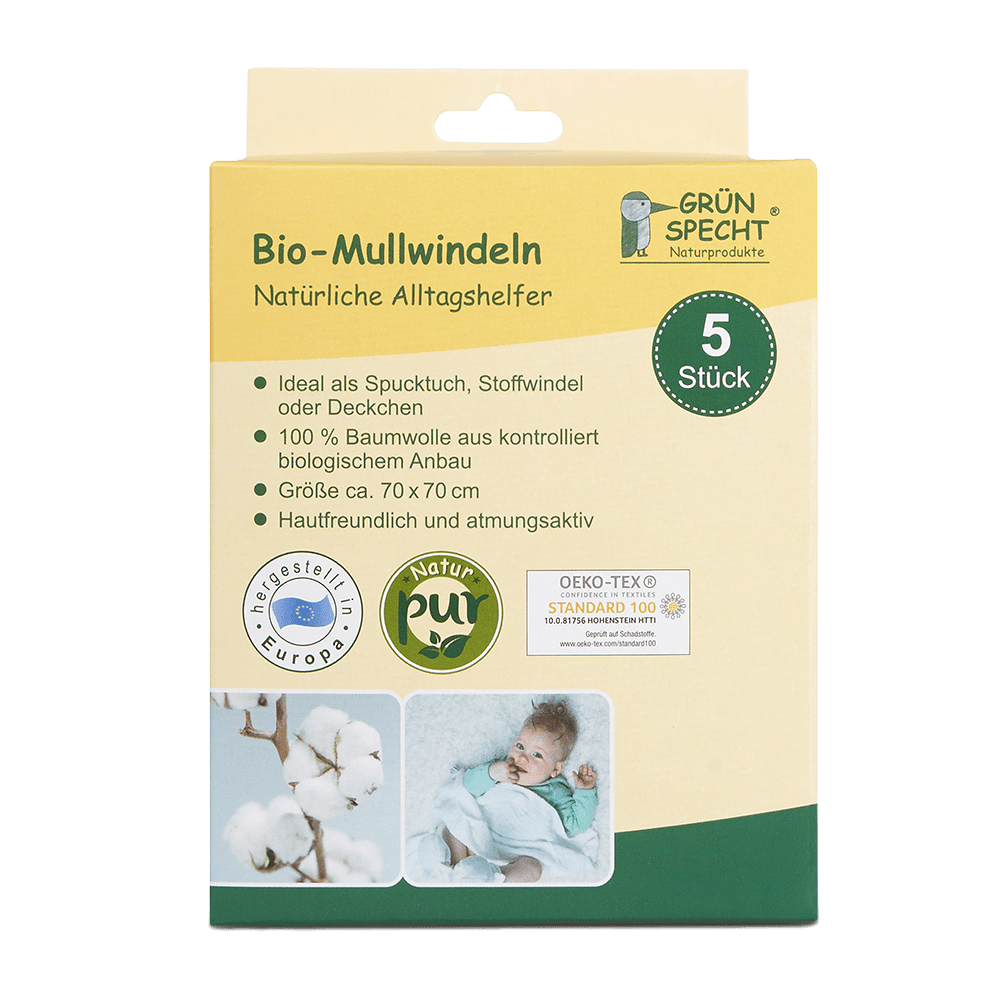 Bio - Mullwindeln - weiß - 692-00 - GRÜNSPECHT Naturprodukte