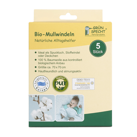 Bio - Mullwindeln - weiß - 692-00 - GRÜNSPECHT Naturprodukte