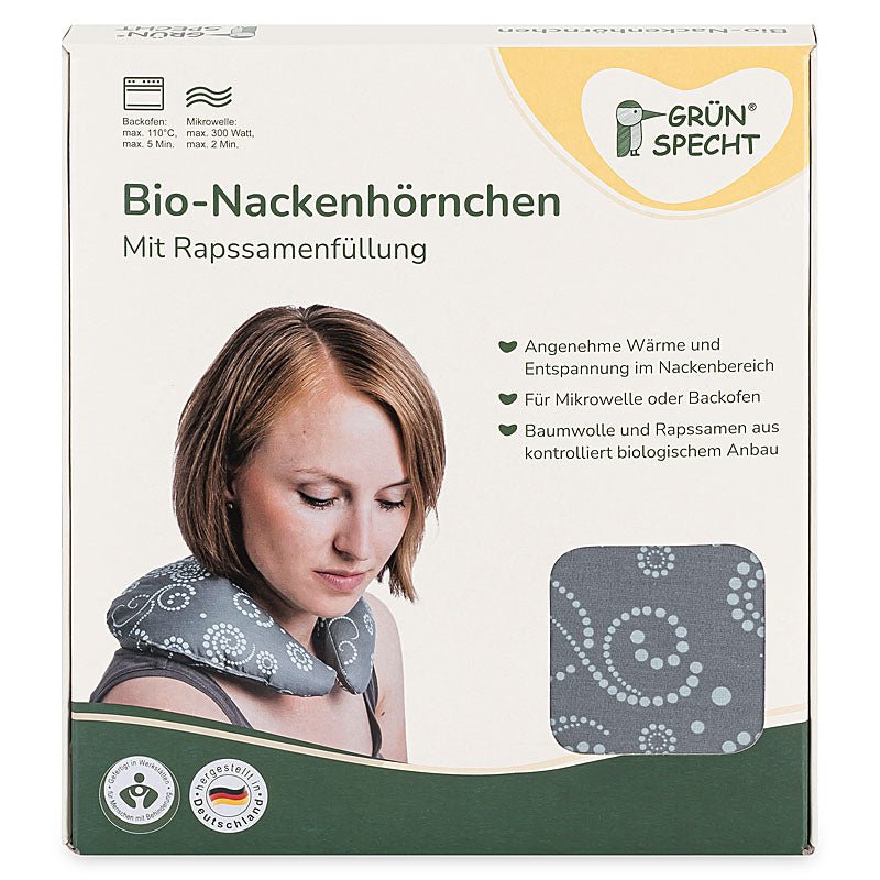 Bio - Nackenhörnchen, grau - mint - 609-V1 - GRÜNSPECHT Naturprodukte