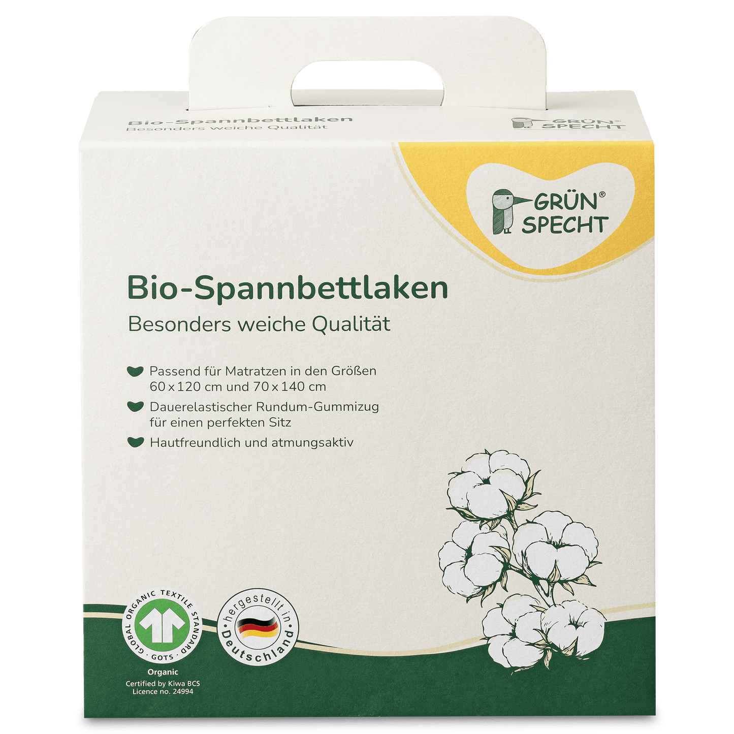 Bio - Spannbettlaken - 657-V1 - GRÜNSPECHT Naturprodukte