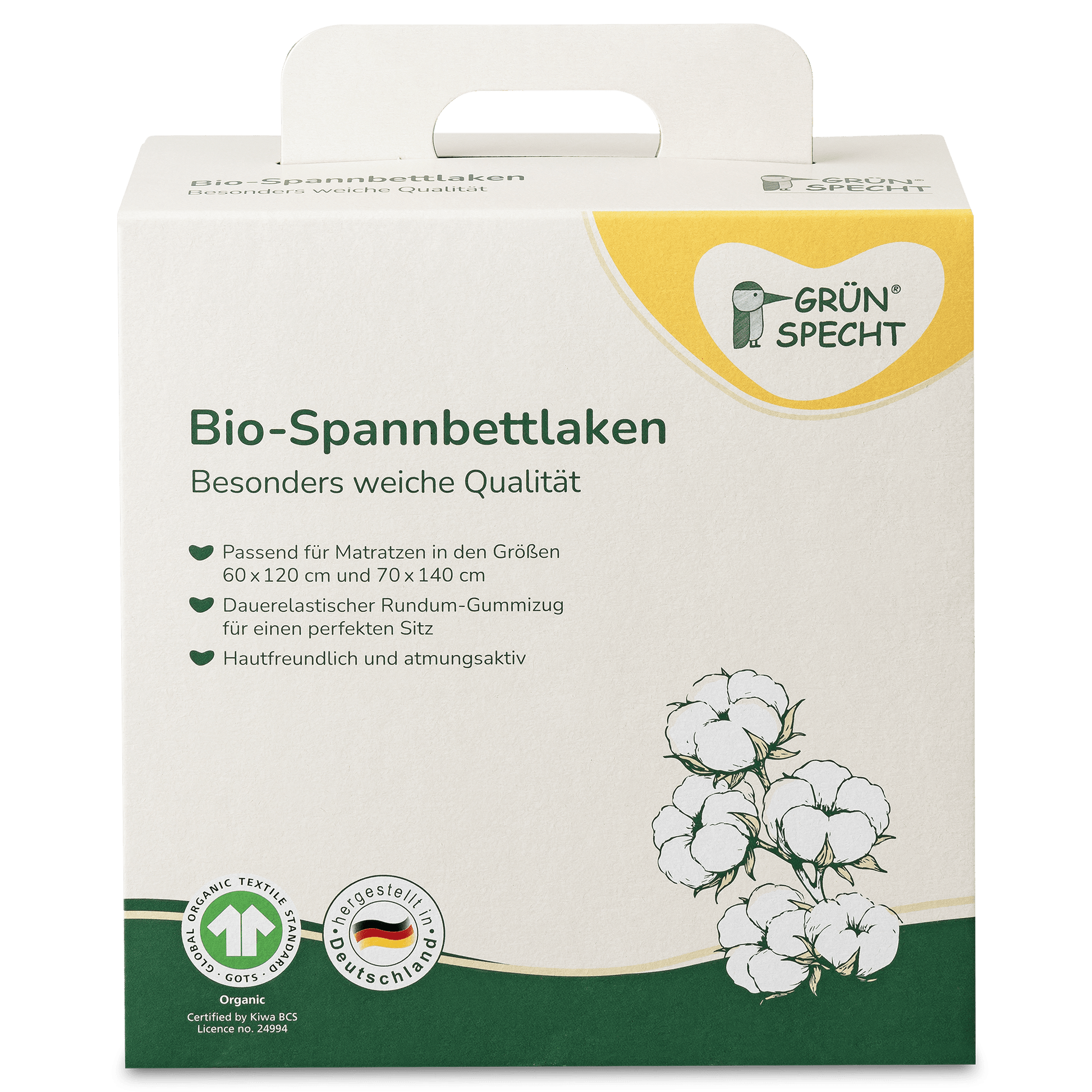 Bio - Spannbettlaken - 657-V1 - GRÜNSPECHT Naturprodukte