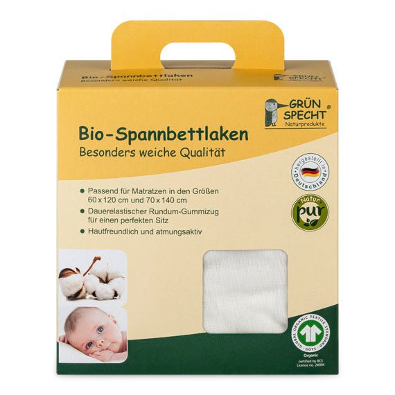 Bio - Spannbettlaken, weiß - 657-V1 - GRÜNSPECHT Naturprodukte
