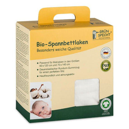 Bio - Spannbettlaken, weiß - 657-V1 - GRÜNSPECHT Naturprodukte