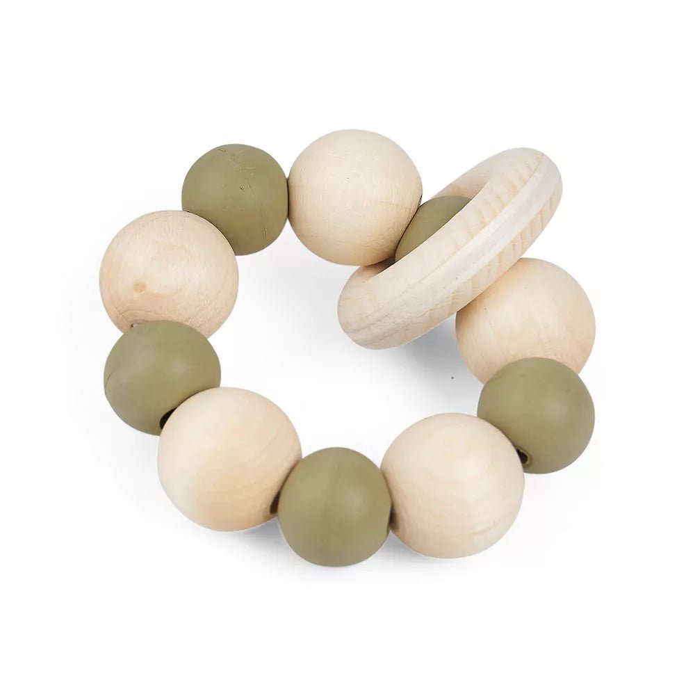 Greifring mit Kautschuk - und Holzperlen - 694-V1 - GRÜNSPECHT Naturprodukte