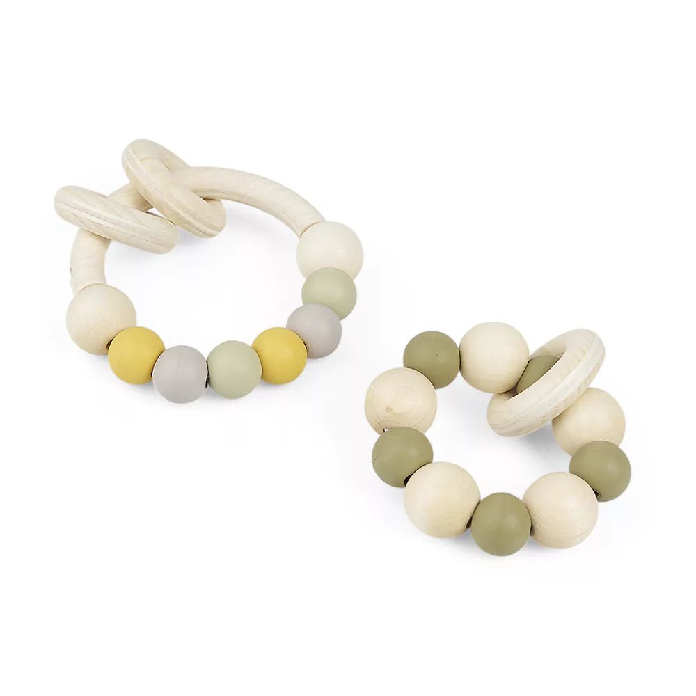 Greifring mit Kautschuk - und Holzperlen - 694-V1 - GRÜNSPECHT Naturprodukte