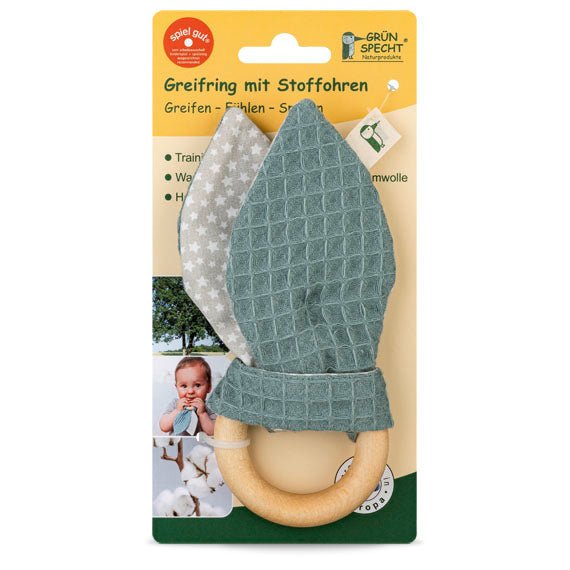 Greifring mit Stoffohren - 571-V2 - GRÜNSPECHT Naturprodukte