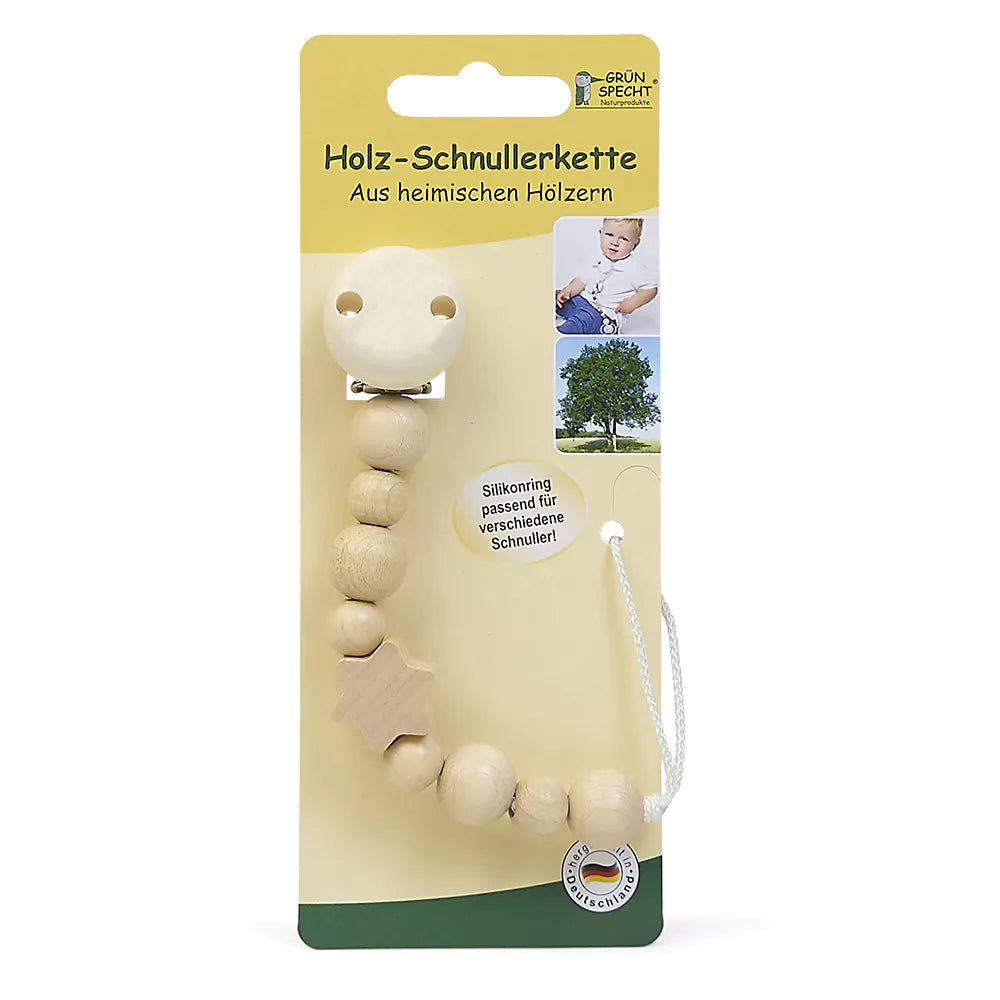 Holz - Schnullerkette mit Schlaufe - 596-00 - GRÜNSPECHT Naturprodukte