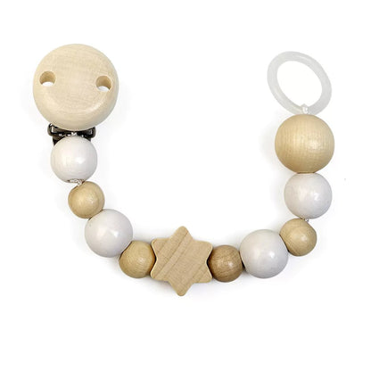 Holz - Schnullerkette mit Silikonring - 595-V2 - GRÜNSPECHT Naturprodukte