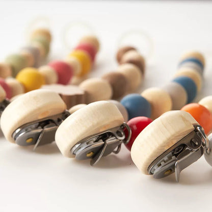 Holz - Schnullerkette mit Silikonring - 595-V2 - GRÜNSPECHT Naturprodukte