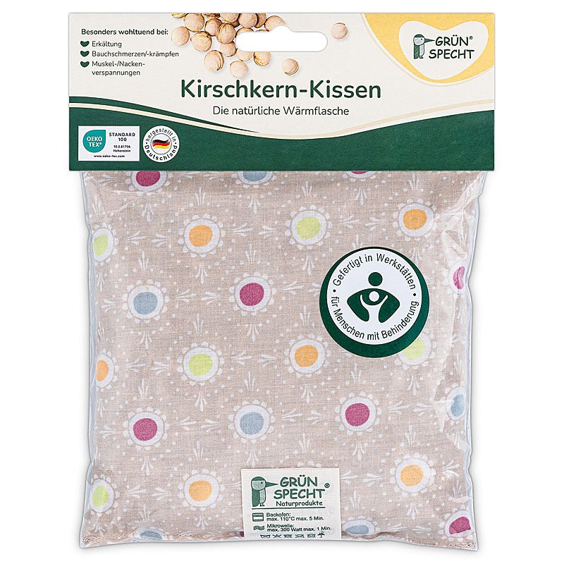 Kirschkern - Kissen, Lollipop beige, 16 x 16 cm - 112-V3 - GRÜNSPECHT Naturprodukte