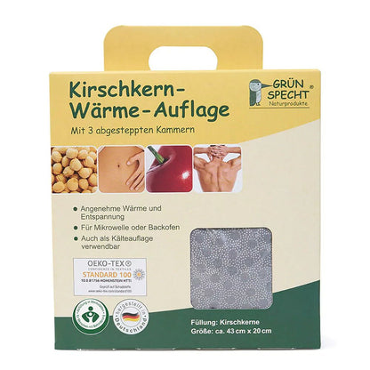 Kirschkern - Wärme - Auflage, Cocotte grau, 43 x 20 cm - 1100-V1 - GRÜNSPECHT Naturprodukte
