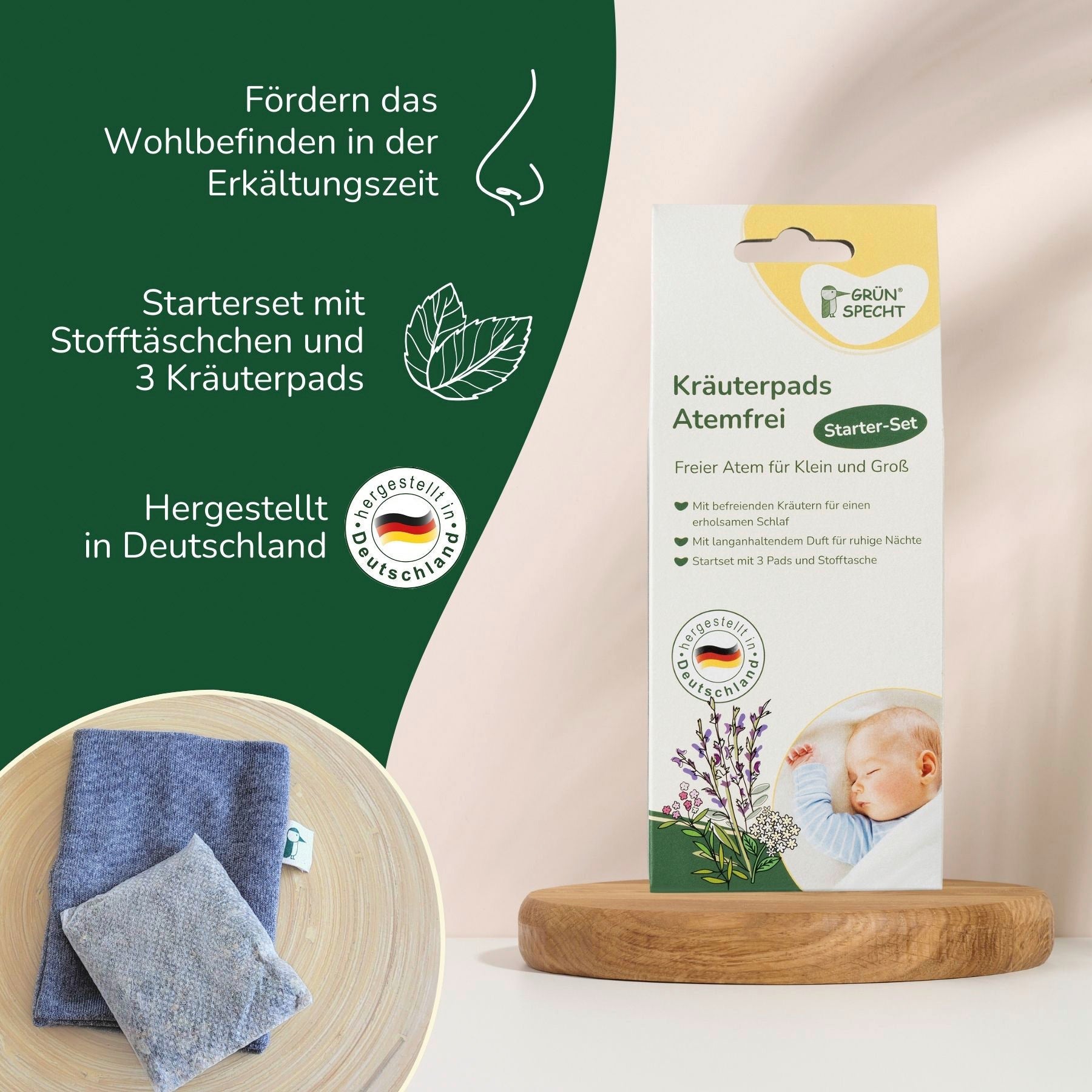 Kräuterpads, Atemfrei - 1503-V2 - GRÜNSPECHT Naturprodukte