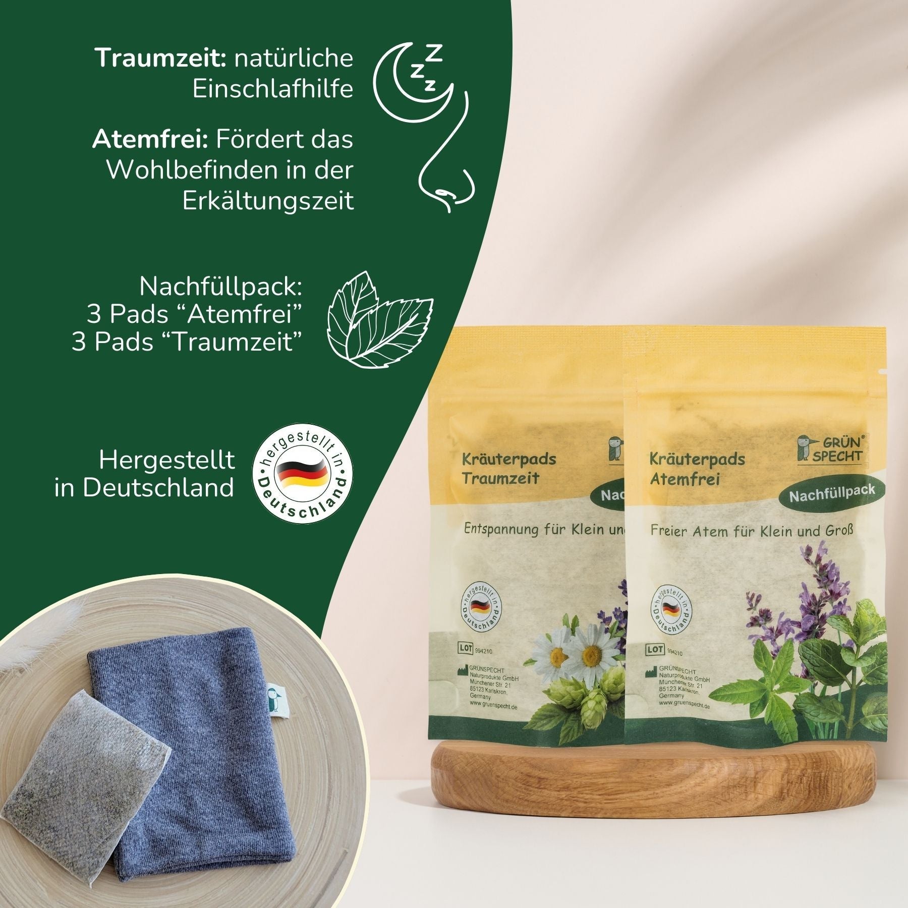 Kräuterpads, gemischter Nachfüllpack - 1503-V5 - GRÜNSPECHT Naturprodukte