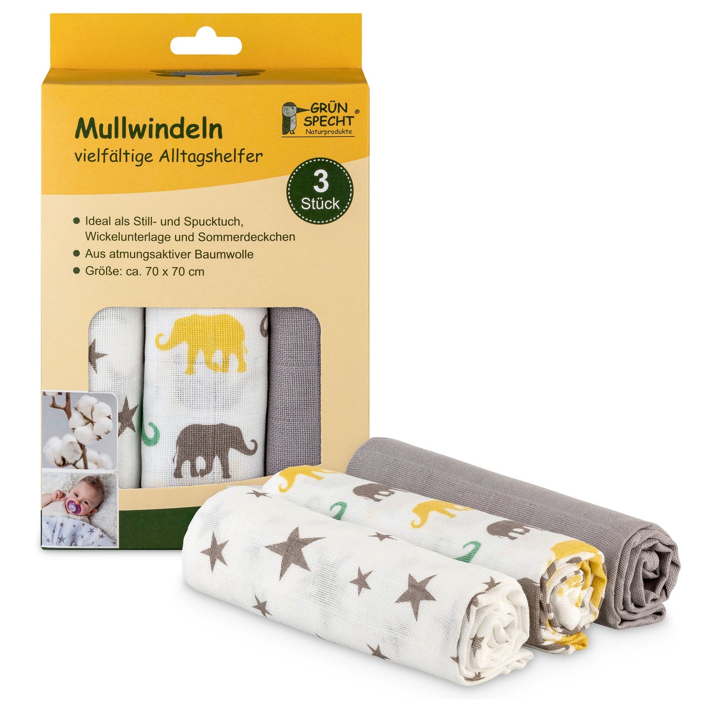Mullwindeln - 1500-V5 - GRÜNSPECHT Naturprodukte