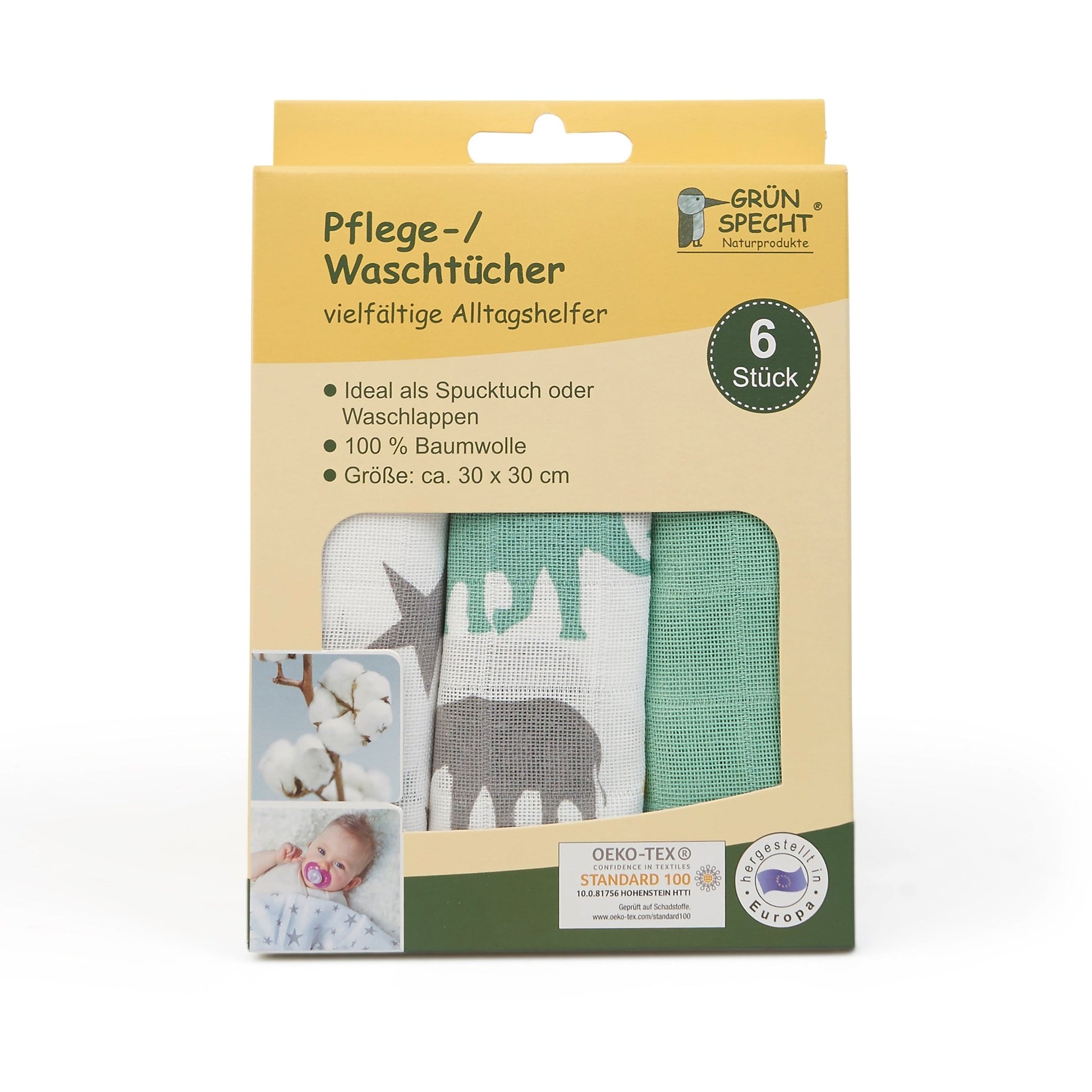 Pflege - /Waschtücher - 1501-V4 - GRÜNSPECHT Naturprodukte